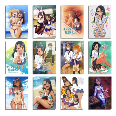 Dont Toy With Me Miss Nagatoro Poster Set of 12 PCS Nagatoro Figure Poster HD Pictures Print Photos Anime Wall Decor 10x14In (35x24.75cm) Poster Pack
