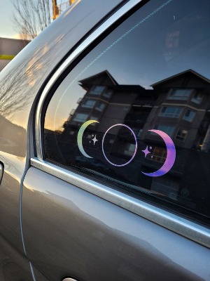 Holographic Celestial New Moon Vinyl Decal / Sticker | Etsy Canada