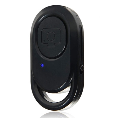 Vosscoss Camera Remote Shutter Control Camera iPhone Samsung Android Phone iPad,Amazing Wireless selfie Photo, Quick button with Hanging Rope- Black