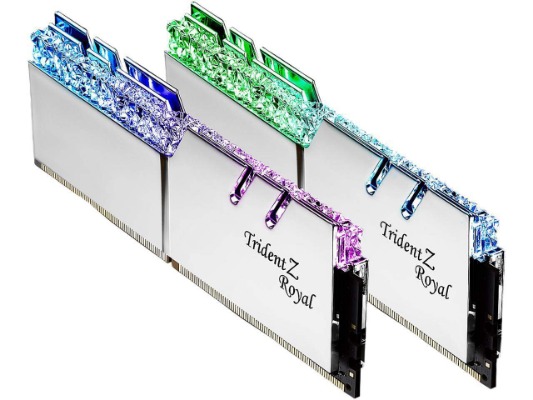 G.Skill Trident Z Royal Series [Silver] 32GB (2 x 16GB) 288-Pin SDRAM (PC4-28800) DDR4 3600 CL19-20-20-40 1.35V Dual Channel Desktop Memory Model F4-3600C19D-32GTRS