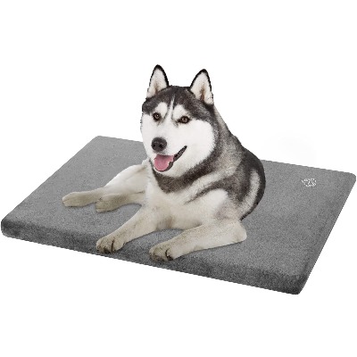 EMPSIGN Stylish Dog Bed Mat Dog Crate Pad Mattress Reversible (Cool and Warm), Water Proof Linings, Removable Machine Washable Cover, Firm Support Pet Crate Bed for Small to XX-Large Dogs, Grey