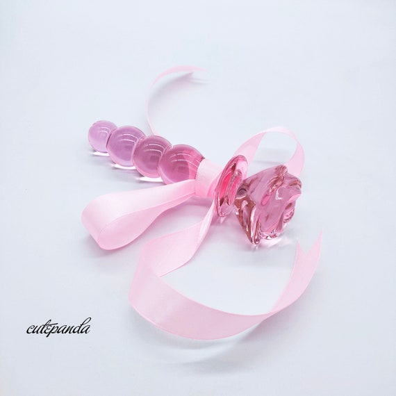 Pink Rose Glass Dildo Glass Butt Plug Glass Anal Plug Sex | Etsy