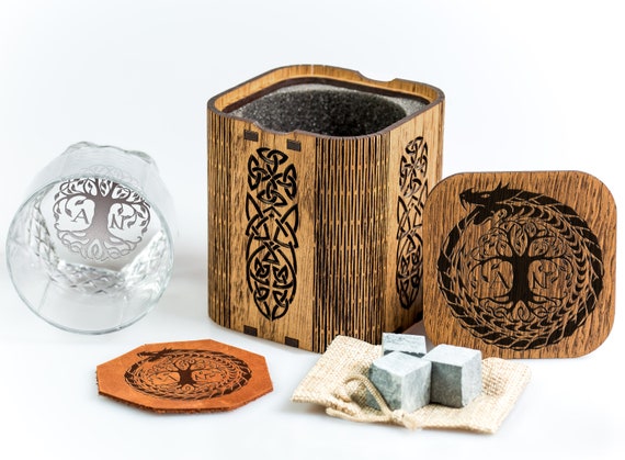 Celtic Glasses  Set 39  Tree of Life Celtic Yggdrasil | Etsy