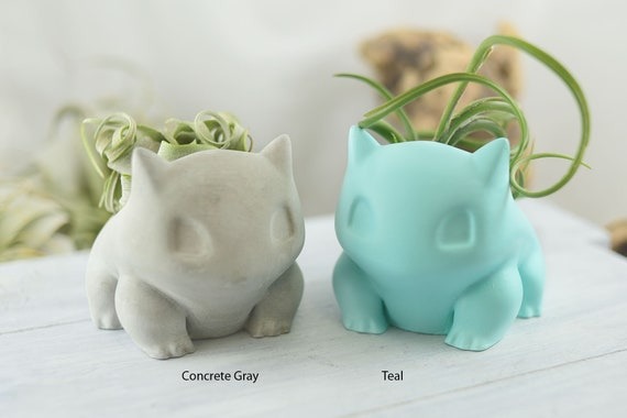 Concrete Medium Bulbasaur Succulent Planter  Pokemon  Office | Etsy