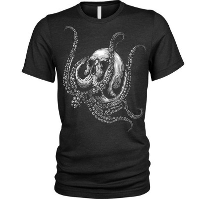 Cthulhu Skull T-Shirt octopus horror gothic squid goth 