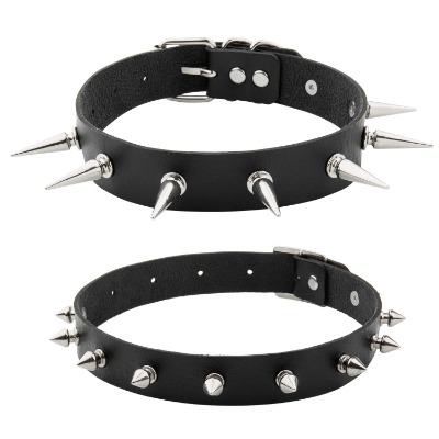 Alloy Choker, Comius Sharp 2 pcs PU Leather Punk Rock Gothic O-Ring Spike Rivets Collar Necklace Adjustable,Women Choker Collar with Rivets Spiked Men Ladies Cool Gothic Neckband Jewellery