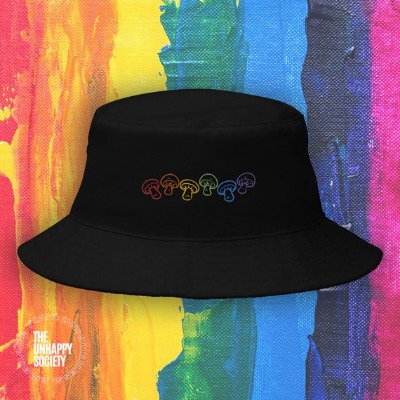 Pride Mushrooms  Embroidered Bucket Hat Mushroom Embroidery | Etsy