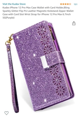 Kudex iPhone 12 Pro Max case wallet with card holder