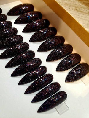 Night Sky Sparkle Fake Nails Press on Nails False Nails | Etsy