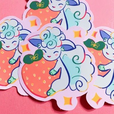 Alolan Vulpix Sticker | Etsy