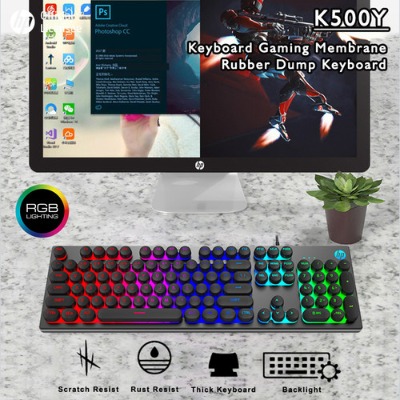 Promo Keyboard Gaming HP K500Y - RGB Membrane (Rubber Dump) Keyboard di SET Gaming Gear Official | Tokopedia