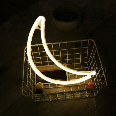 MYGOTO Moon Neon Light Signs Free Wall Hooks. Extra Long. Novelty Neon Sign LED Decor for Room, Home,Kid Bedroom, Wall Decoration Dorm Decor Night Light Party Supplies(Warm White Moon)