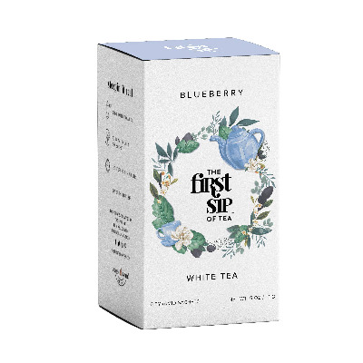 The Spice Hut Blueberry White Tea Box, 16 Tea Bags , The First Sip Of Tea