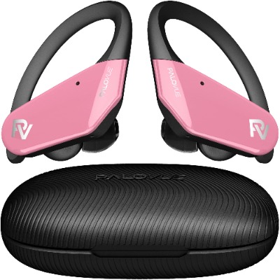 PALOVUE Wireless Headphones Earphones, Bluetooth 5.2 and CVC8.0 Noise Cancelling Running Earbuds with 4 Mic for Sports, Qualcomm CSR, SportSound (Pink)