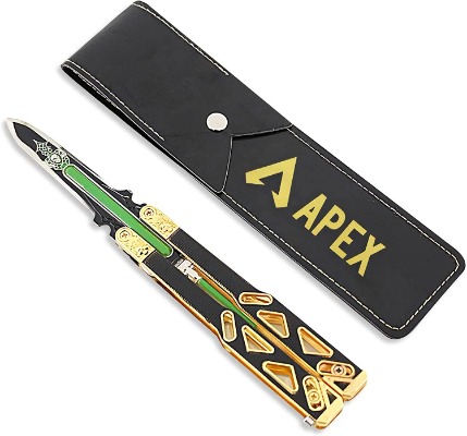 APEX Legends Heirloom Octane Butterfly Knife Apex Heirloom Neon Green Metal Knife Action Figures Toys Game Collection Party Supplies Desk Decoration Backpack Pendant Best Gift A-002