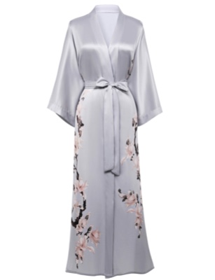BABEYOND Kimono Robe Cover up Long Floral Satin Sleepwear Silky Bathrobe Bachelorette Robe