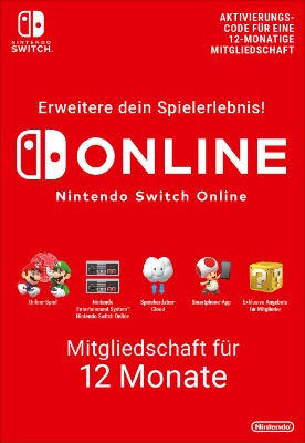 Nintendo Switch Online Mitgliedschaft - 12 Monate | Switch Download Code