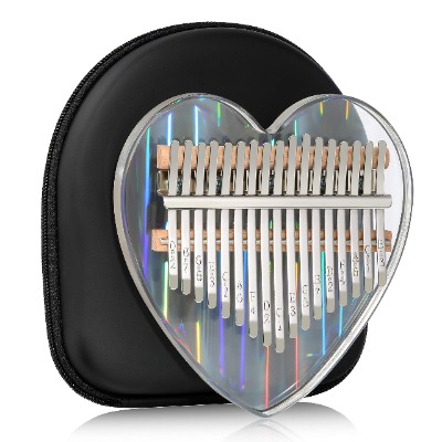 Kalimba Thumb Piano 17 Keys Musical Instruments, Mbira Finger Piano Gifts with Tune Hammer and Study Instruction for Kids and Adults Beginners