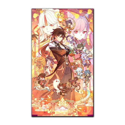 Genshin Impact Poster Zhongli Ningguang Keqing Game Posters Canvas Art Prints Picture Paintings For Home Office Living Room Bedroom Wall Decor Gift 8x14inch(20x35cm)