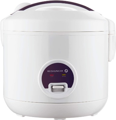 Reishunger Rice Cooker  Steamer with Keep-Warm Function - For 1-6 People - Quick Preparation Without Burning - Non-Stick Coating incl. Steamer Insert