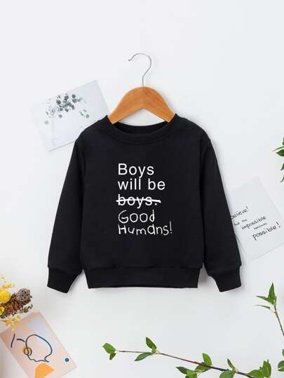 Toddler Boys Slogan Graphic Sweatshirt
