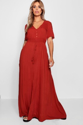 Plus Ruched Waist Maxi Dress | boohoo Australia