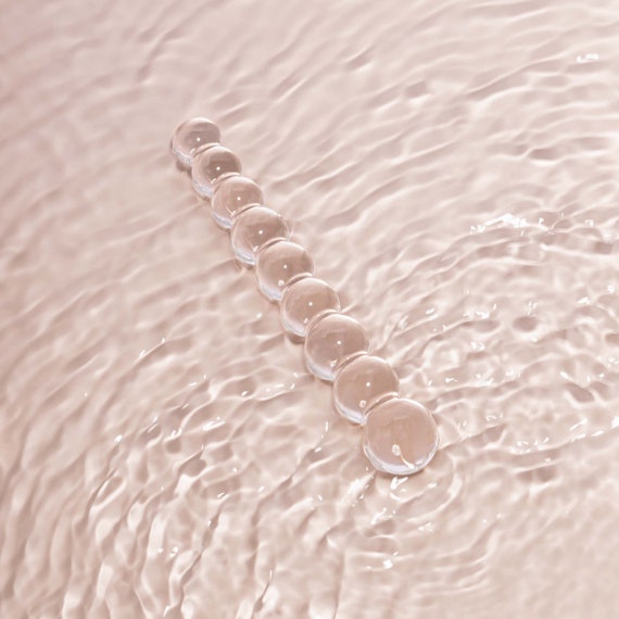 Ribbed Pyrex Glass Dildo Sex Toy  for Women  Beaded  Eco | Etsy UK