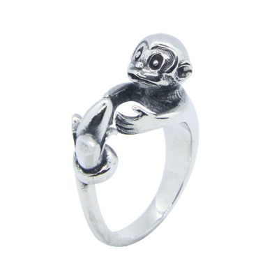 4.83US $ 18% OFF|Drop Ship Monkey Eating Banana Ring 316l Stainless Steel Mens Women Fashion Steel Openning Style Money Ring - Rings - AliExpress
