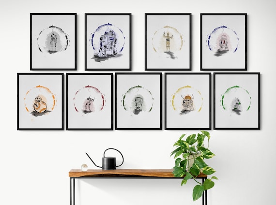 droid collection watercolour prints ✦ star wars