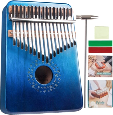 Newlam Kalimba 17 Keys Thumb Piano Musical Instrument Gradient Blue Star Sky, Mbira Hand Piano Gifts for Kids and Adults Beginners