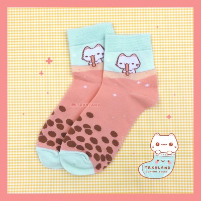 Boba Cat Socks - TRXYLAND