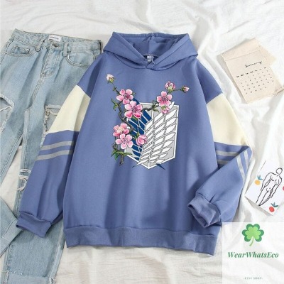 Attack on Titan Flowers Hoodie Survey Corps Pullover | Etsy