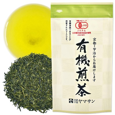 Green Tea leaves Sencha, JAS Certified Organic, Japanese Tea, Uji-Kyoto, 80g Bag 【YAMASAN】