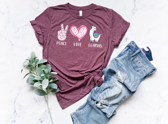 Peach Love Llamas Shirt  Animal Lover Gift  Llama Gift  | Etsy