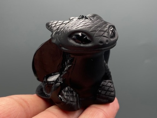 2'' Crystal Dragonnatural Hand Carved Obsidian | Etsy UK