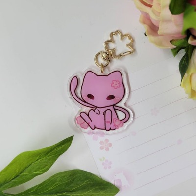 Pokemon Mew Cherry Blossom Sakura Acrylic Keychain | Etsy Canada