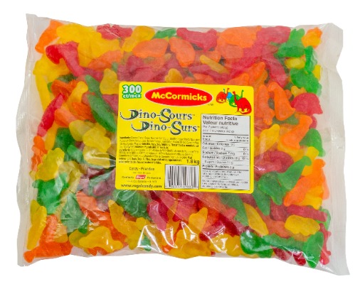 Regal Confections McCormicks, Dino-Sours - Gummies - Bulk Candy Bag, 1.8kg