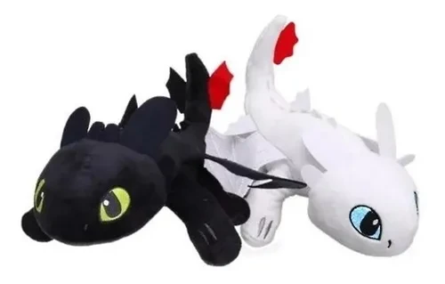 Toothless and Light Fury plushes