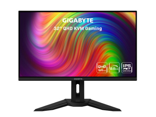 GIGABYTE M32Q 32" 165Hz Gaming Monitor, 2560 x 1440 SS IPS Display, 0.8ms (MPRT) Response Time, 9‎4% DCI-P3, VESA Display HDR400, FreeSync Premium, 1x Display Port 1.2, 2X HDMI 2.0