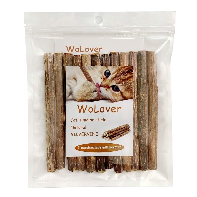 WoLover Silvervine Sticks for Cats, Natural Catnip Sticks Matatabi Chew Sticks Teeth Molar Chew Toys for Cat Kitten Kitty