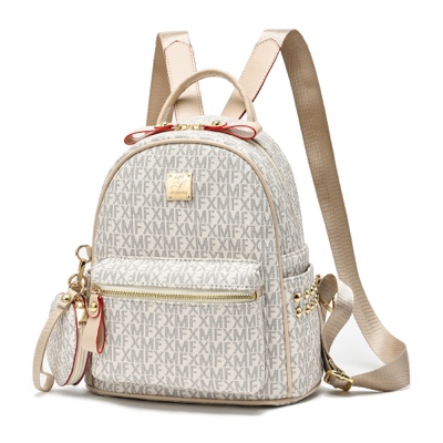 shepretty Mini Damen Pu Leder Retro Rucksack Mode Damentasche Handtasche,2CM002Nicht-gerade Weiss