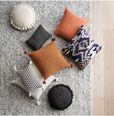 Pico 18" Ivory Round Pom Pom Pillow