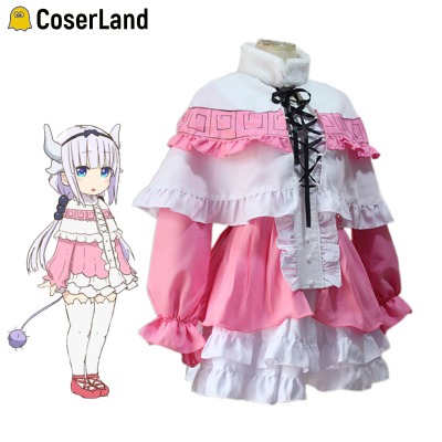 30.1US $ 37% OFF|Kanna Kamui Cosplay Costume Kawaii Lolita Skirt Set Anime Maid Outfit Shirt Miss Kobayashi's Dragon Maid Apron Dress Uniform| |   - AliExpress