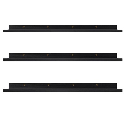 Lavezee 47 Inch Long Photo Picture Ledge Shelves Set of 3, Black Wall Mount Floating Shelf for Nursery, Office, Bedroom, Living Room, Kitchen Display