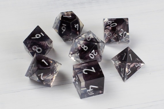 Forbidden Power Dice  Sharp Dnd Dice  Black/dark Purple | Etsy