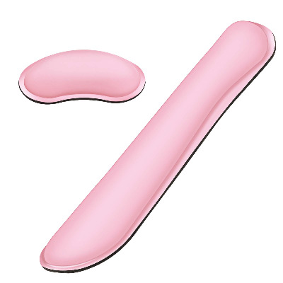 Keyboard Wrist Rest Pad, Mouse Wrist Rest Support Pillow pad, Aupek Enlarge Keyboard  Mouse Wrist Cushion Memory Foam PU Leather Cleanable Support for Office, Computer, Laptop, Pain Relief -Pink
