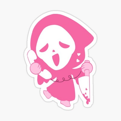 Neon Slasher - Ghostface Pink Sticker by HappyWhip