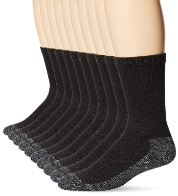 Fruit of the Loom Mens Cushioned Work Socks 10 Pairs