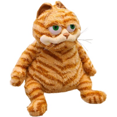 FGTLJ Giant Orange Cat Plush Stuffed Animals Pillow Stripe Realistic Simulation Plusie Kitten Toy, Kids Children Xmas Birthday Gifts(11.8Inch)