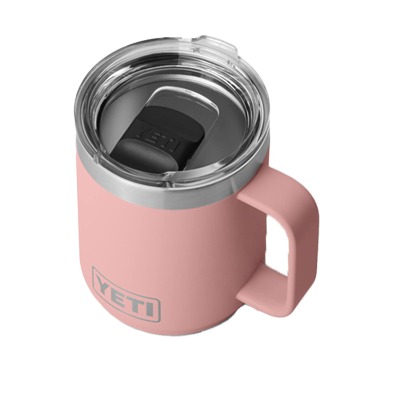 YETI Rambler 10 oz Stackable Mug, Stainless Steel, Vacuum Insulated with MagSlider Lid, Sandstone Pink